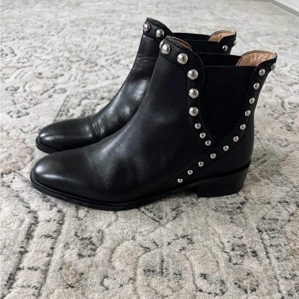 Zara Black Studded Ankle Boots